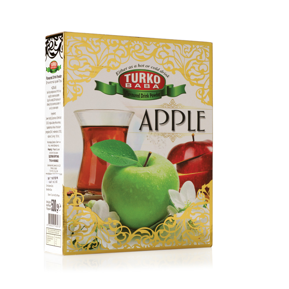 4'Lü Elma Aromalı Toz İçecek Yaldızlı Kutu ( 300 Gr )